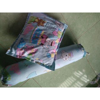 Bộ gối nệm cotton cho bé (1 nệm, 1 gối nằm, 1 gối ôm)