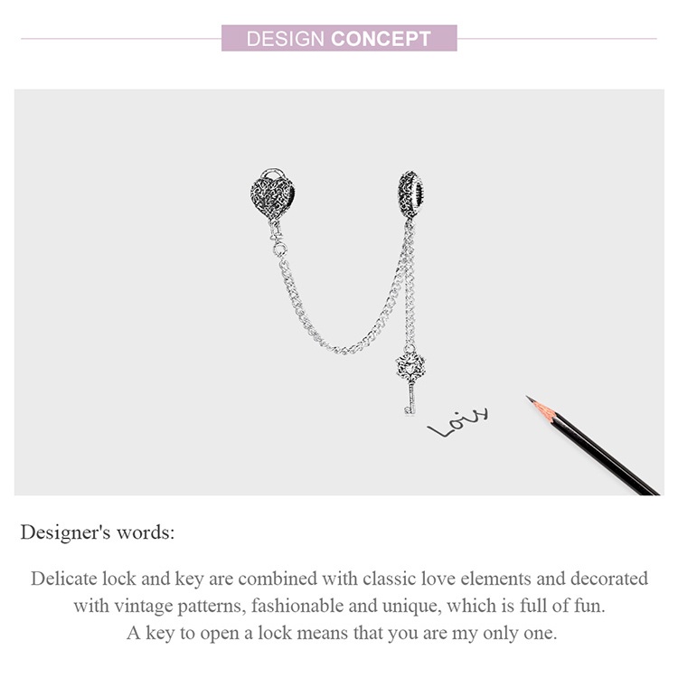 Mặt vòng cổ / vòng tay BAMOER bằng bạc 925 DIY thời trang cá tính