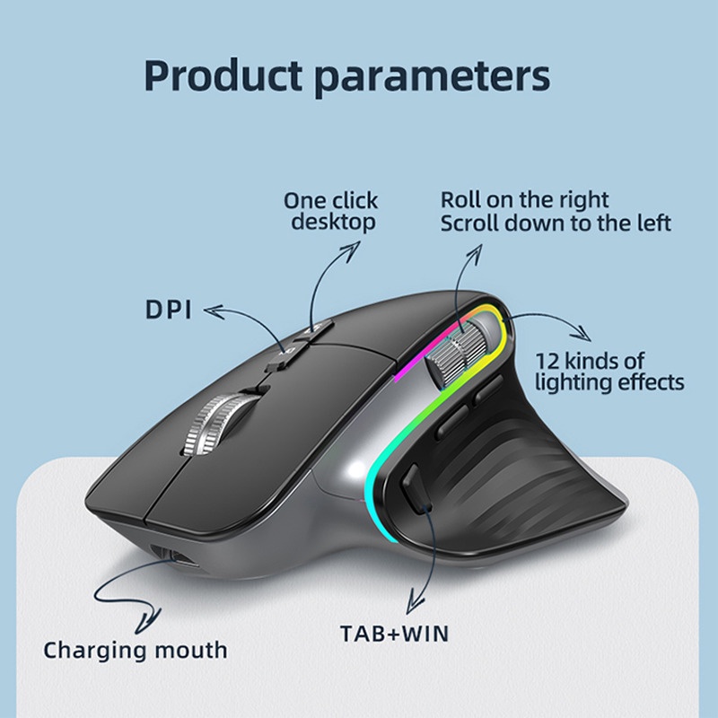 Chuột cơ không dây Jomaa Type C Bluetooth im lặng 5 tốc độ DPI cho văn phòng laptop gaming