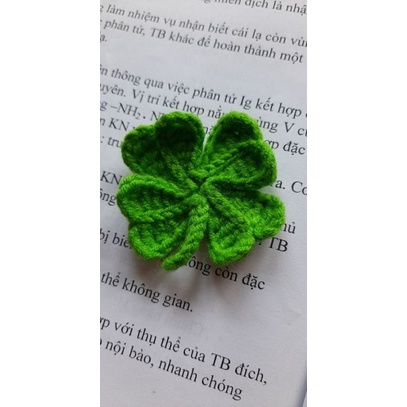 Móc khóa cỏ 4 lá may mắn móc len - Lucky clover 🍀
