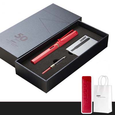 Bộ Quà Tặng Bút Máy Lamy Safari Màu CREAM, STRAWBERRY LIMITED 2022 CHÍNH HÃNG