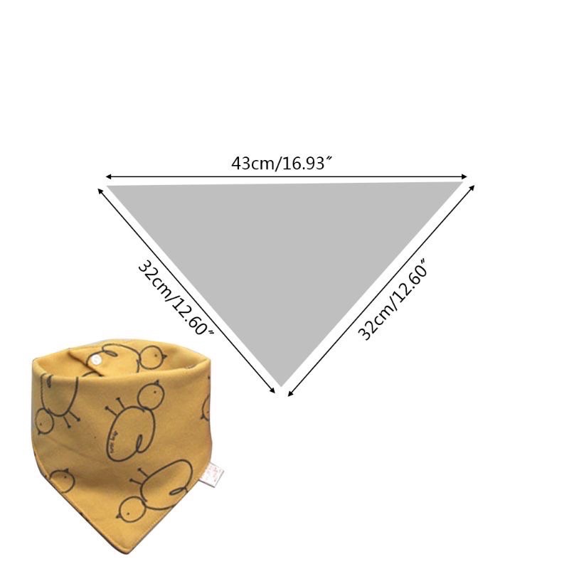 Khăn yếm tam giác Cotton 2 lớp có cúc bấm cao cấp