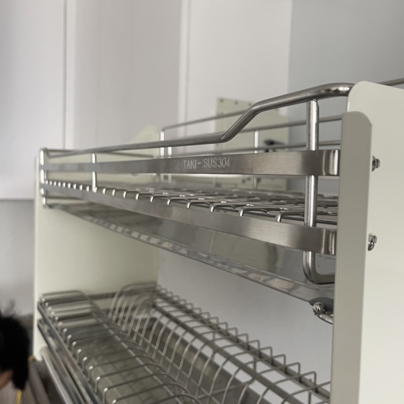Giá Bát Nâng Hạ TAKI, Kệ Chén Di Động, Kệ Chén Thông Minh - INOX Không Gỉ 304 - Bảo Hành Vĩnh Viễn - Có Thợ Lắp