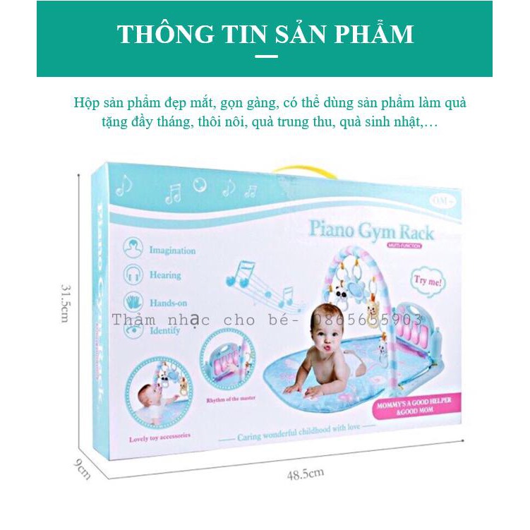 [FREESHIP] Thảm Đàn Piano hình Hươu Happy chính hãng Fisher Price (Đệm Lót)