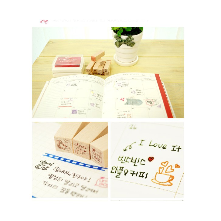 HỘP CON DẤU MỘC BẰNG GỖ LOVE DIARY tại Corgi Shop