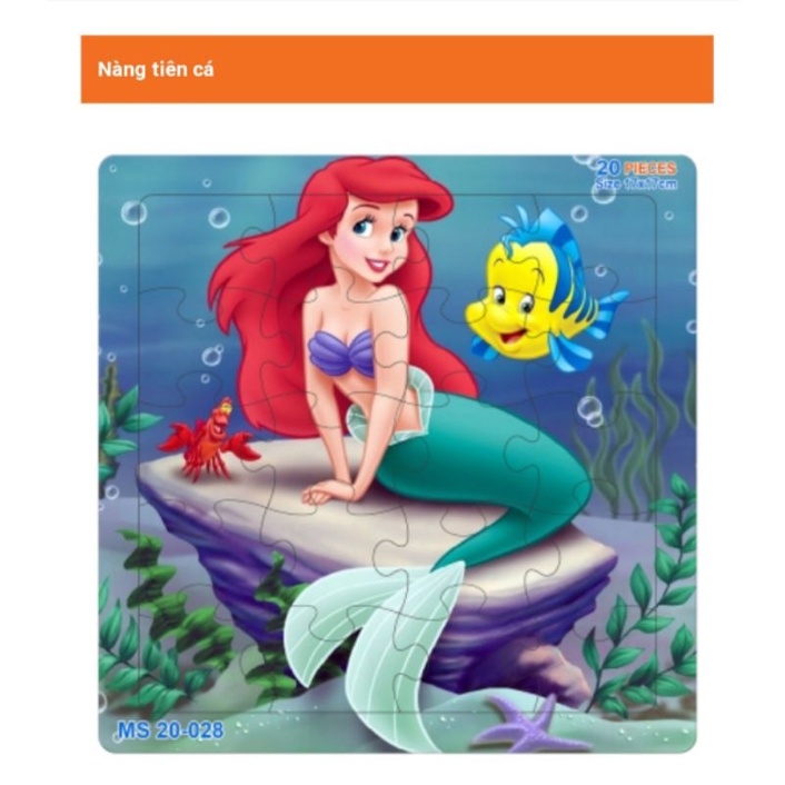NÀNG TIÊN CÁ - BỘ TRANH XẾP HÌNH 20 MẢNH CỰC XINH