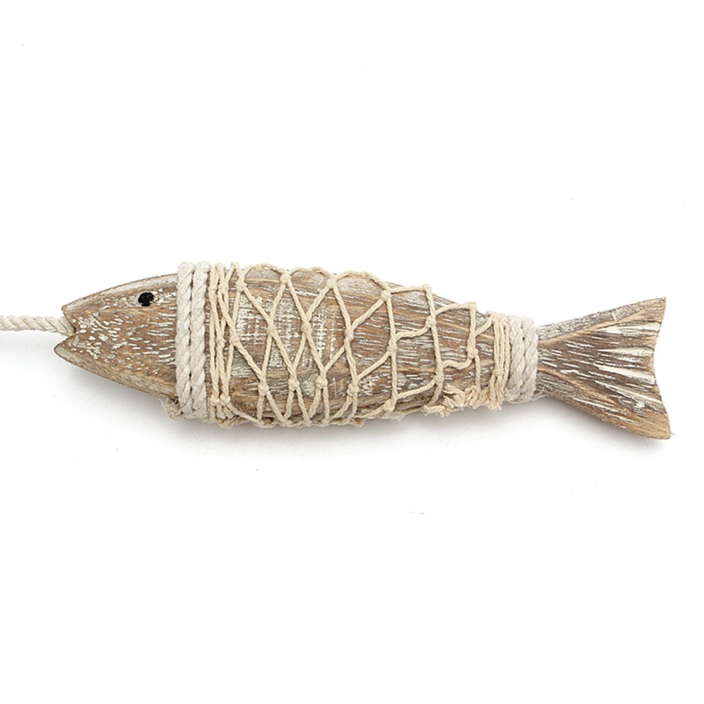 Set 2 mô hình cá chạm khắc bằng gỗ theo phong cách vintage dùng để trang trí
