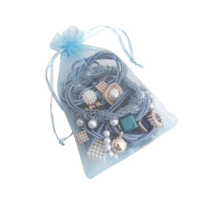 Bộ 11 Dây Cột Tóc Cao Su Đính Ngọc Trai Dễ Thương Phong Cách Hàn Quốc