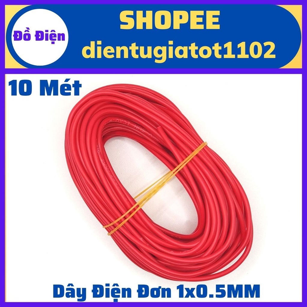 10 mét dây điện 0.5mm, dây điện đơn 1x0.5mm (Loại Tốt)