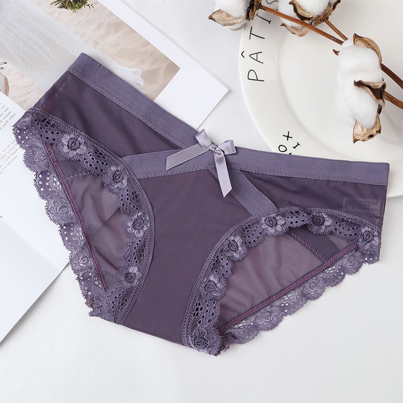 Quần lót ren nữ cạp chéo sexy mền mịn R02