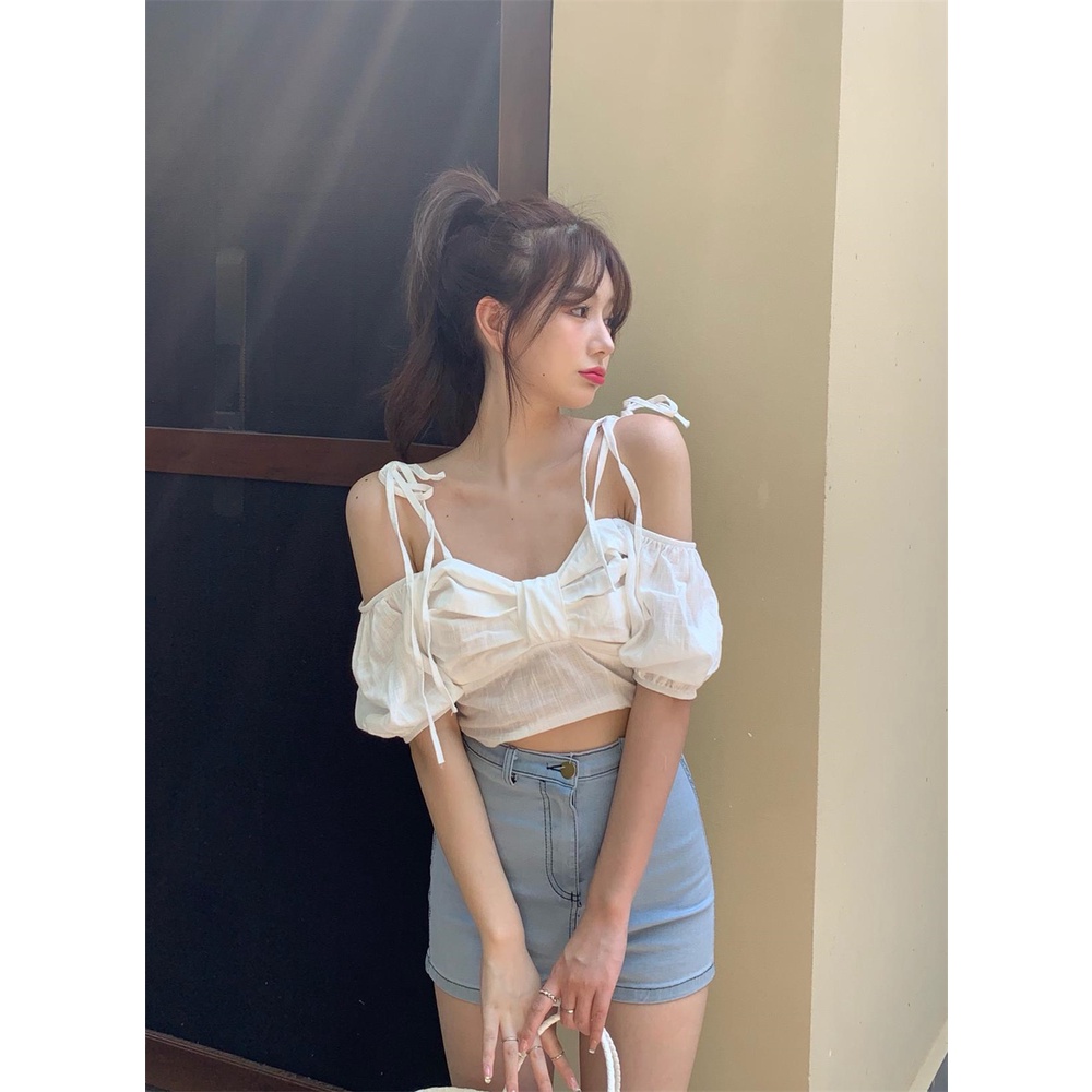 Porozi  Áo trễ vai  phong cách Hàn Quốc xinh xắn cho nữ