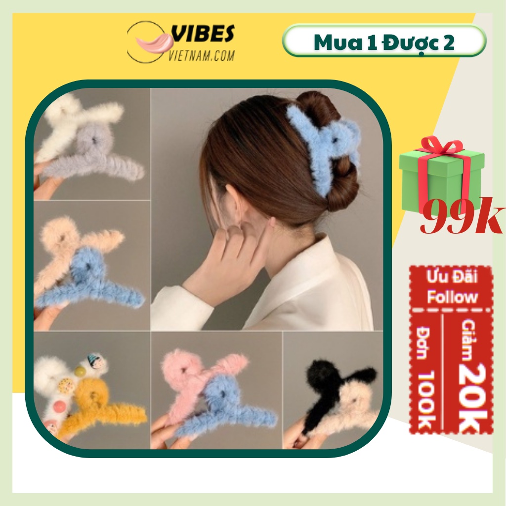 Kẹp Tóc KT02 Phối Lông Thỏ Mẫu Mới Hottrend - vibesvietnam