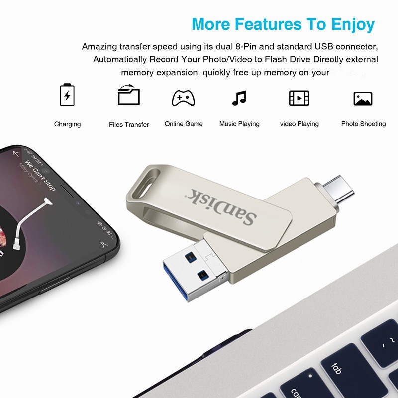 Usb 3.0 2 Trong 1 Dung Lượng 512GB Type C Cho Điện Thoại Samsung