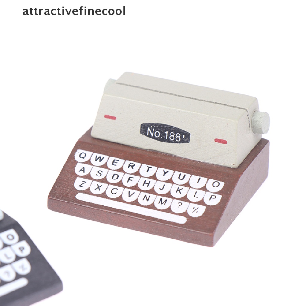1 Mô Hình Máy Đánh Chữ Tỉ Lệ 1: 12 Trang Trí Nhà Búp Bê