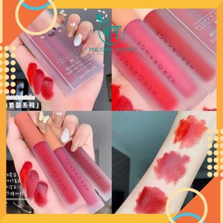 Sét 3 Cây Son Kem HEROANGE Fluffy Lip Glaze Siêu Lì , Siêu Xinh [Chuẩn Nội Địa]