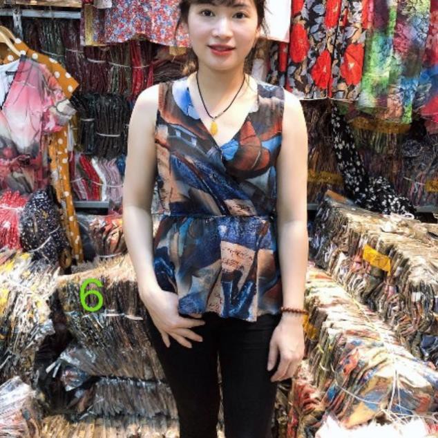 Áo lụa giấy vạt chéo nơ eo xinh xắn hot hit