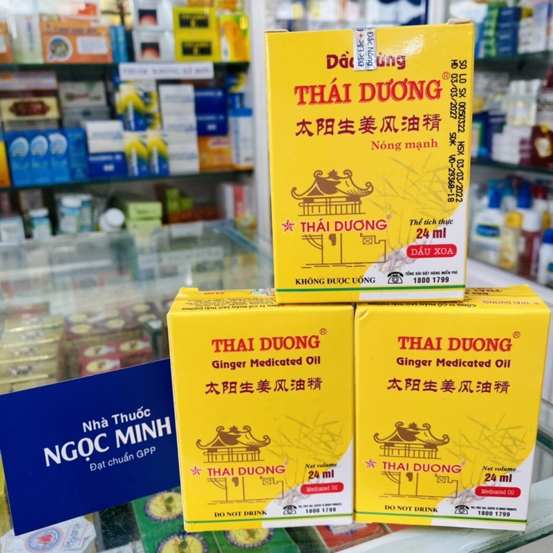 ✅ [Chính Hãng] Dầu gừng Thái Dương chai 24ml (Nóng mạnh) ginger medicated oil