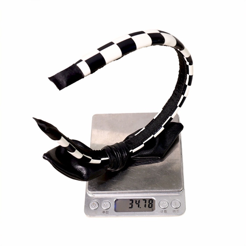 Băng Đô Nơ Bằng Da Họa Tiết Da Báo / Kẻ Sọc / Chấm Bi Dành Cho Nữ