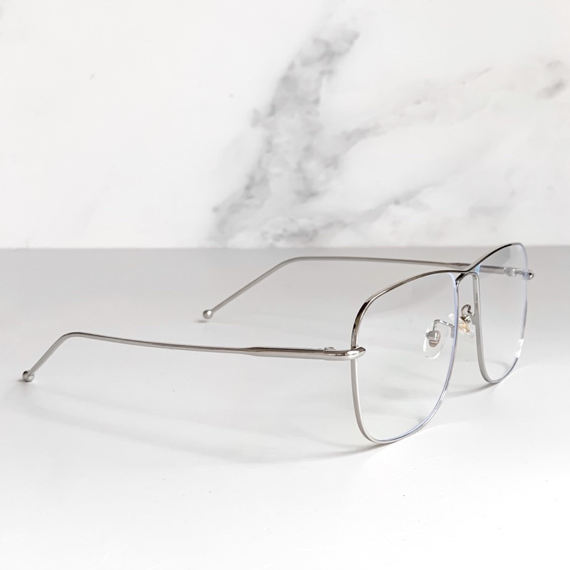 Mắt kính thời trang nam nữ mắt vuông bản to AHSTOREE gọng kim loại, màu sắc cơ bản