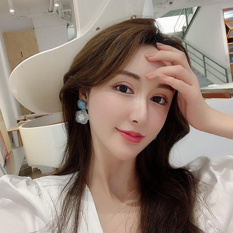 Khuyên tai kẹp không bấm lỗ chốt điều chỉnh K229 bằng hợp kim mạ vàng hình bông hoa bigsize dáng midi Leous Accessories