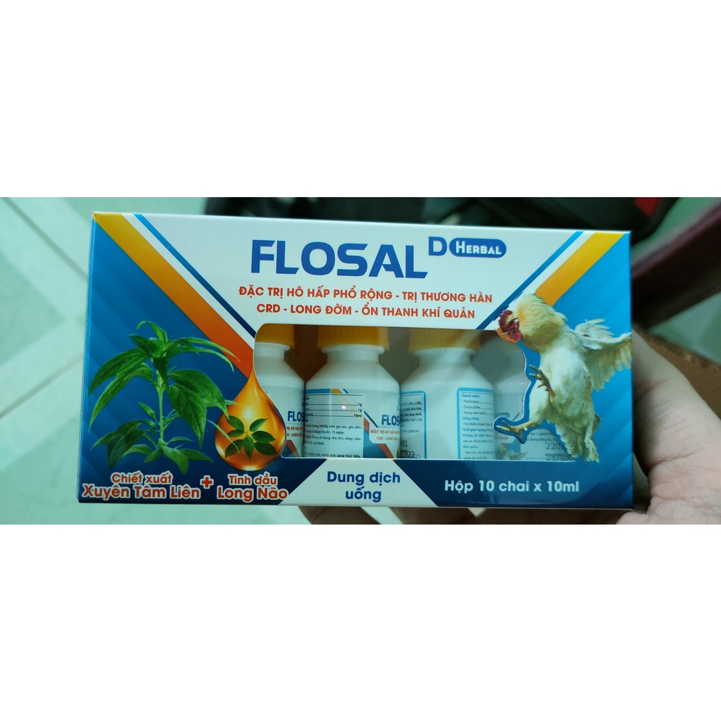 [Thú Y] Flosal D herbal 10ml 1 lọ Kết hợp với Thảo Dược Y Học Cổ Truyền hoặc viên ôn thanh 1 hộp