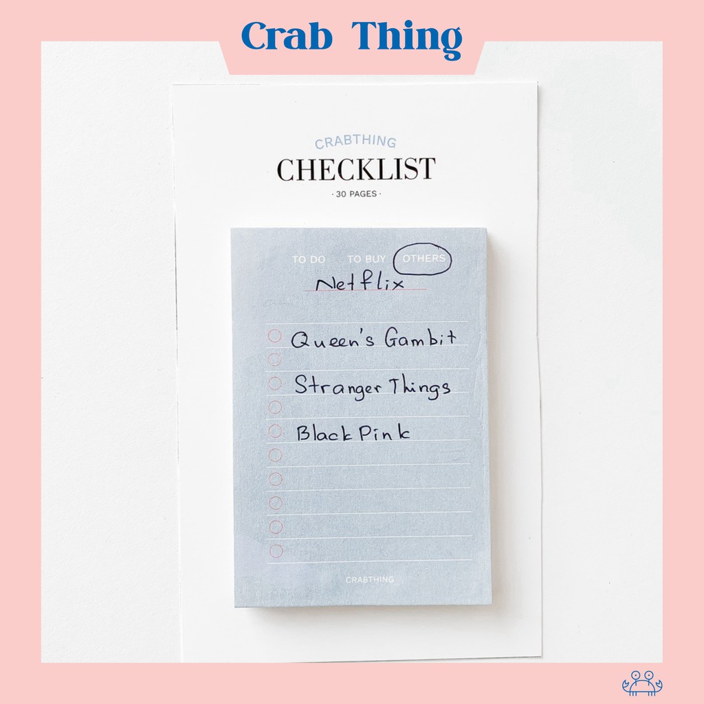 Giấy note chú thích danh sách - Crabit Checklist Notepad - 30 tờ [GIÁ TẬN XƯỞNG]