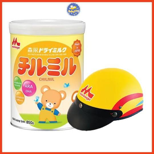 Combo 2 lon Sữa bột Morinaga Chilmil số 2 mẫu mới 850g Tặng mũ bảo hiểm người lớn