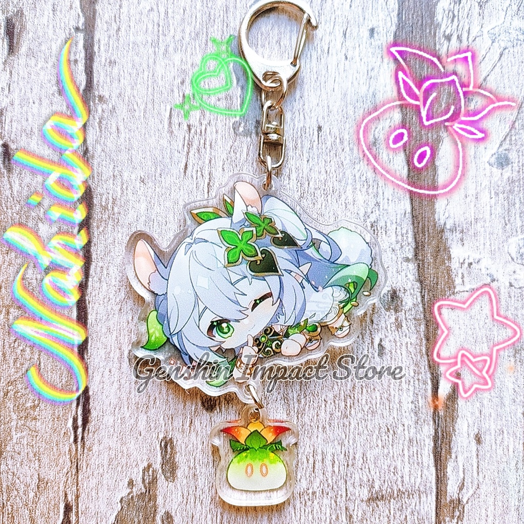 Móc khóa nhân vật NAHIDA game  Genshin Impact M4 (in giữa acrylic)