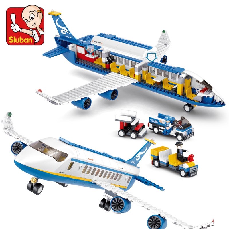 Đồ chơi xếp hình lắp ráp máy bay Airbus Plane chở khách độc đáo Sluban B0366 CLTshop