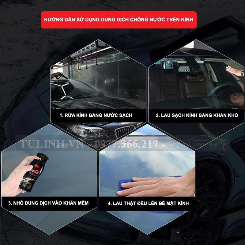 Chai chống bám nước trên kính xe 3M Glass Coat Windshield 08889 LT 200ml