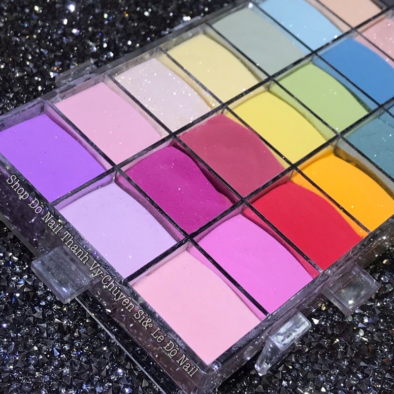 Bột Nặn Hoa, Bột Đắp Móng, Bột Nhúng Nail 6in1 Usa, Sét 24 Ô Màu [Thanh Vy Nail]