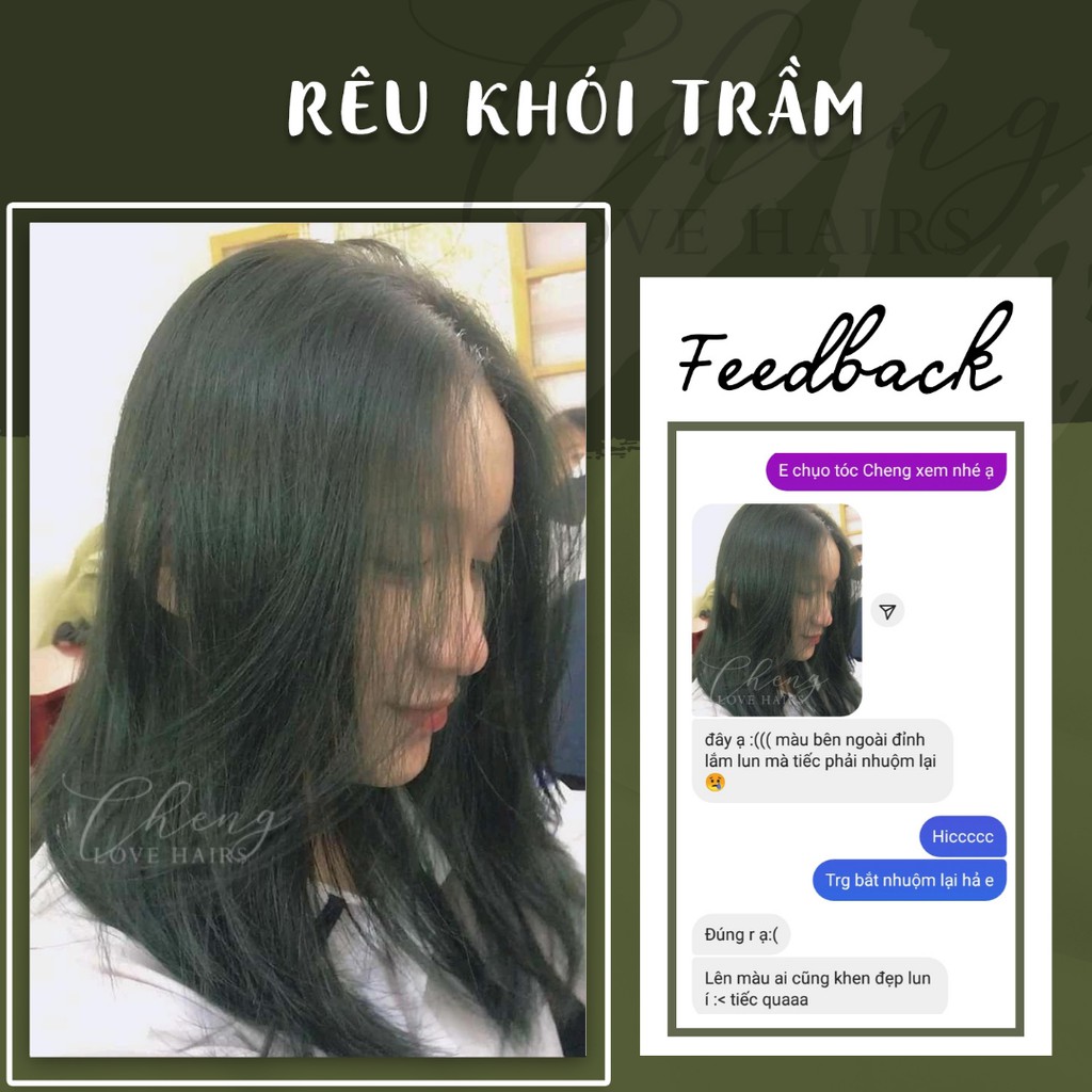 Thuốc nhuộm tóc RÊU KHÓI TRẦM không cần thuốc tẩy tóc Chenglovehairs, Chenglovehair