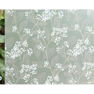 DECAL 5M dán kính mờ ( KHỔ 45CM ) có sẵn keo - HOA CHẤM BI LÁ HỒNG TKK033