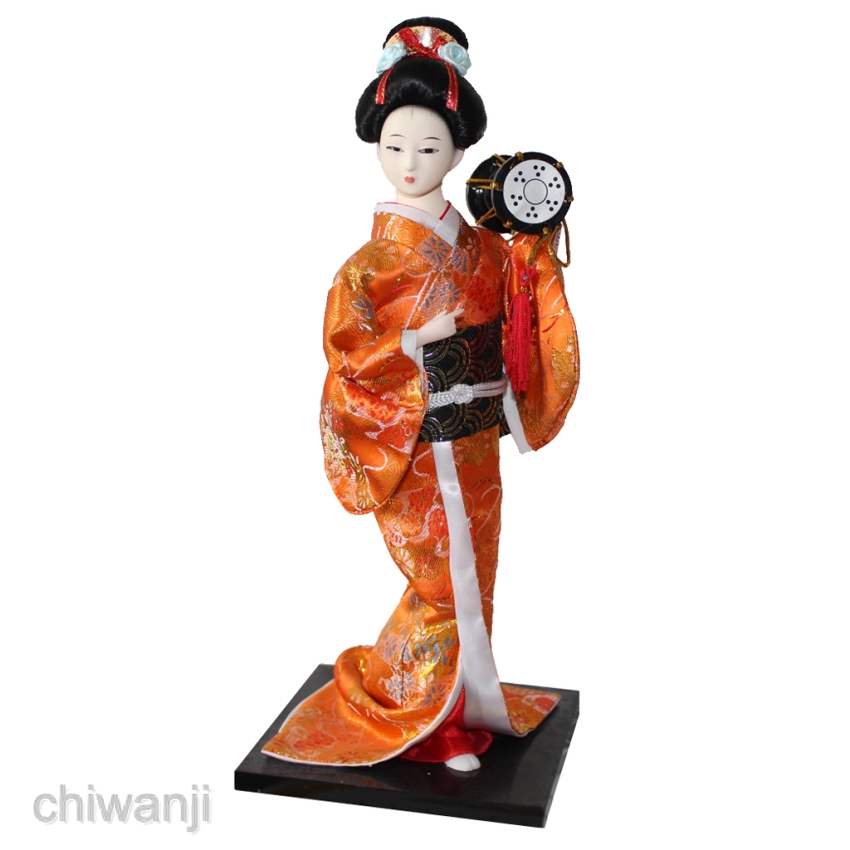 Mô hình búp bê Geisha mặc đồ Kimono kiểu Vintage 30cm sáng tạo