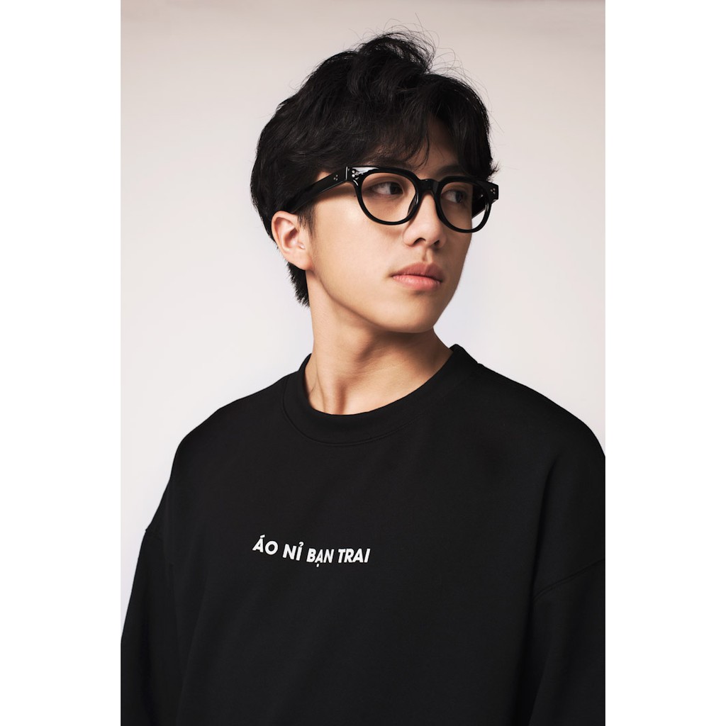 Áo Sweatshirt Nỉ Không Mũ Nam Nữ Unisex BOO Dáng Oversize Năng Động In Hình " Áo Nỉ Bạn Trai" Hài Hước