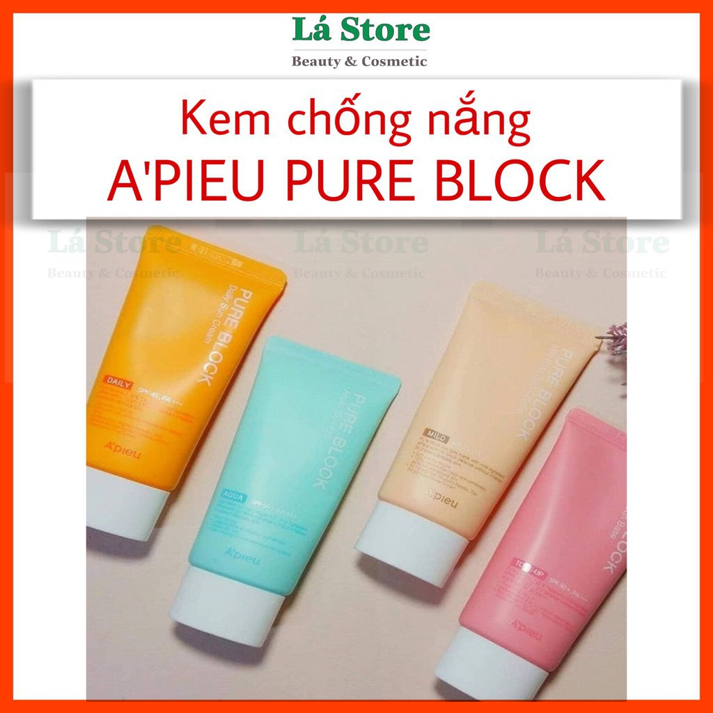 HÀNG CHÍNH HÃNG - Kem chống nắng A'pieu Pure Block Natural Sun Cream 50ml (mẫu mới)