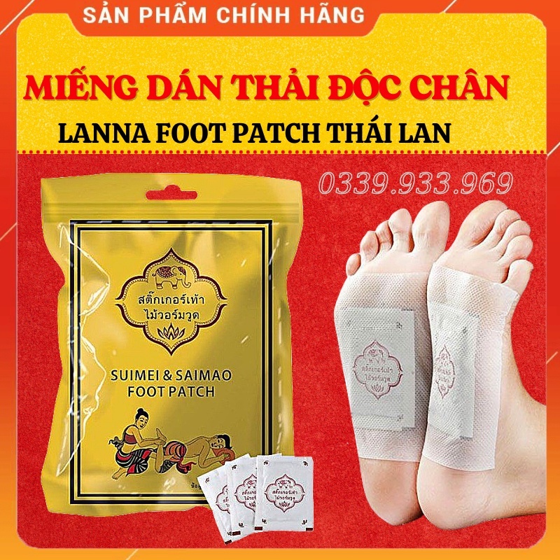 10 Miếng Dán Thải Độc Chân Thái Lan Detox Lanna Foot Patch