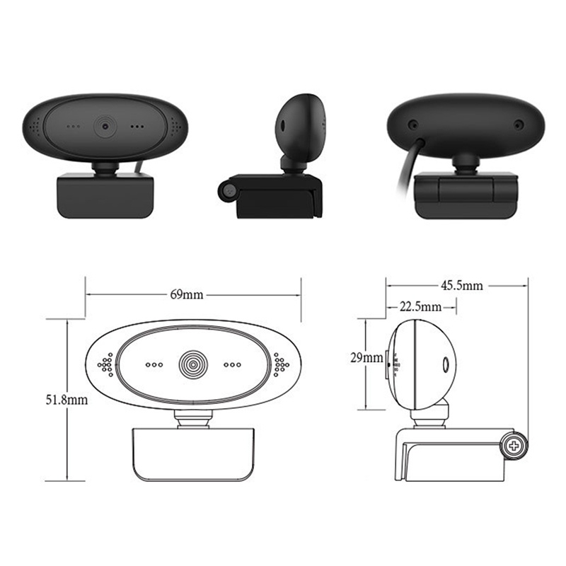 Webcam Hd 1080p Kèm Micro Có Thể Xoay Cho Máy Tính | BigBuy360 - bigbuy360.vn