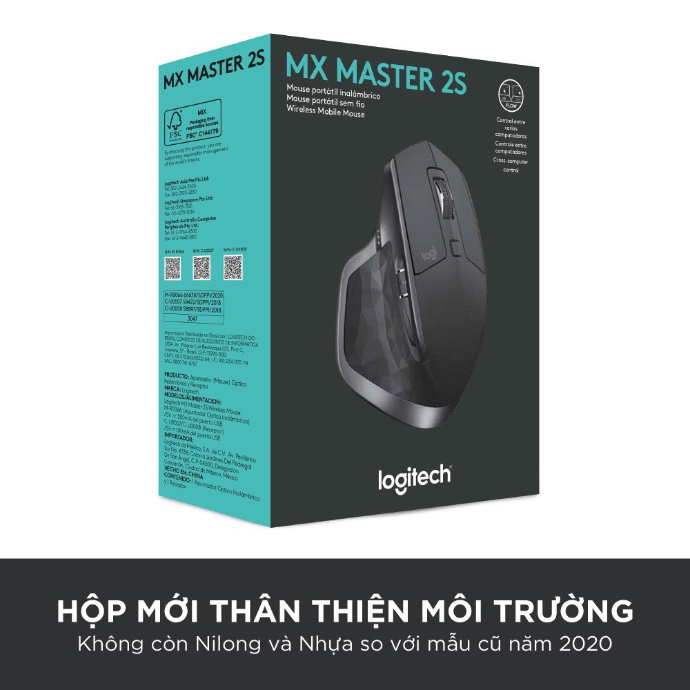 [Hỏa Tốc-HCM] Chuột không dây Bluetooth Logitech MX Master 2s - form to, pin sạc USB-A, Mac/ Laptop - Ngọc Viên Store