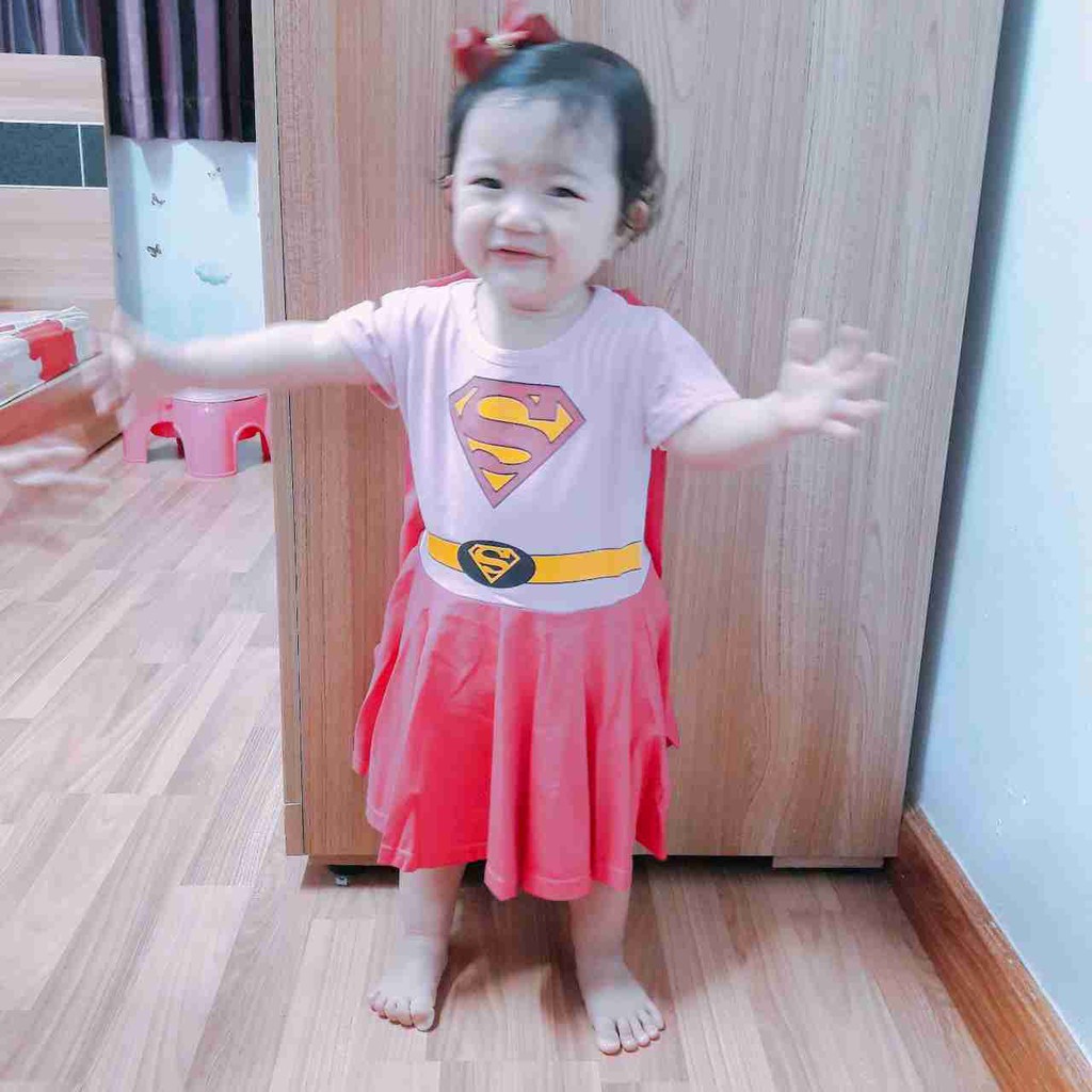 Váy đầm Siêu nhân Supergirl _ Samkids Liên hệ mua hàng 084.209.1989