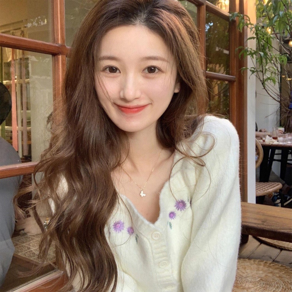 Áo khoác cardigan dệt kim ZHELIHANGFEI tay dài lưng cao kiểu Pháp dễ thương