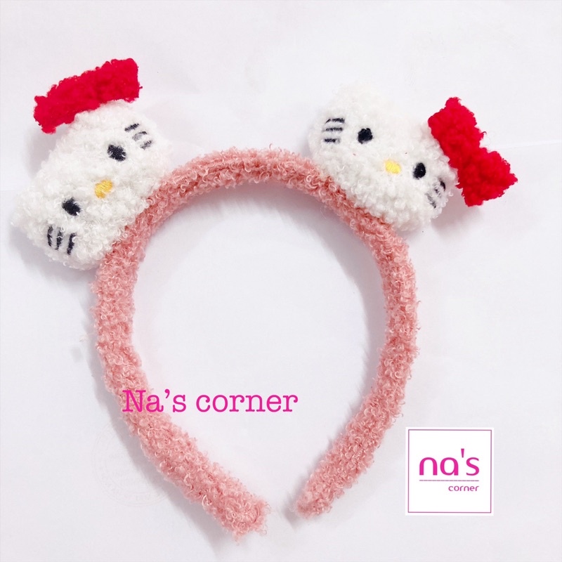 Cài tóc băng đô bờm tóc thú mèo bông hello kitty