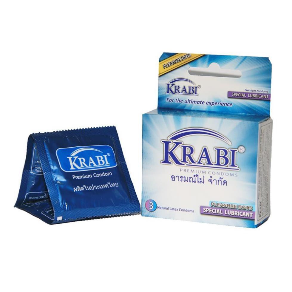 [CHE TÊN SP] [ TRƠN HƠN - NHIỀU GAI HƠN] Bao cao su Krabi có gai | Pleasure Dots Krabi Premium Condoms