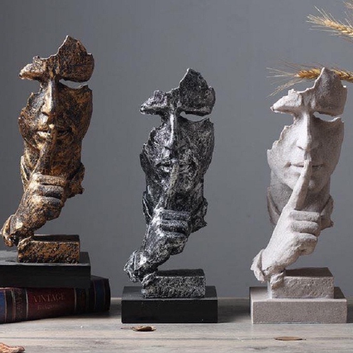 Tượng tam không decor phòng 247 mô hình nghệ thuật kích thước 35cm, , nhằm nhắc nhở bạn đối nhân sử thế.