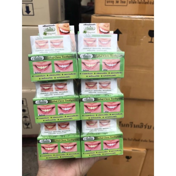 Kem Trắng Răng GREEN HERB Thái Lan 25gr tặng Bàn Chải đánh răng