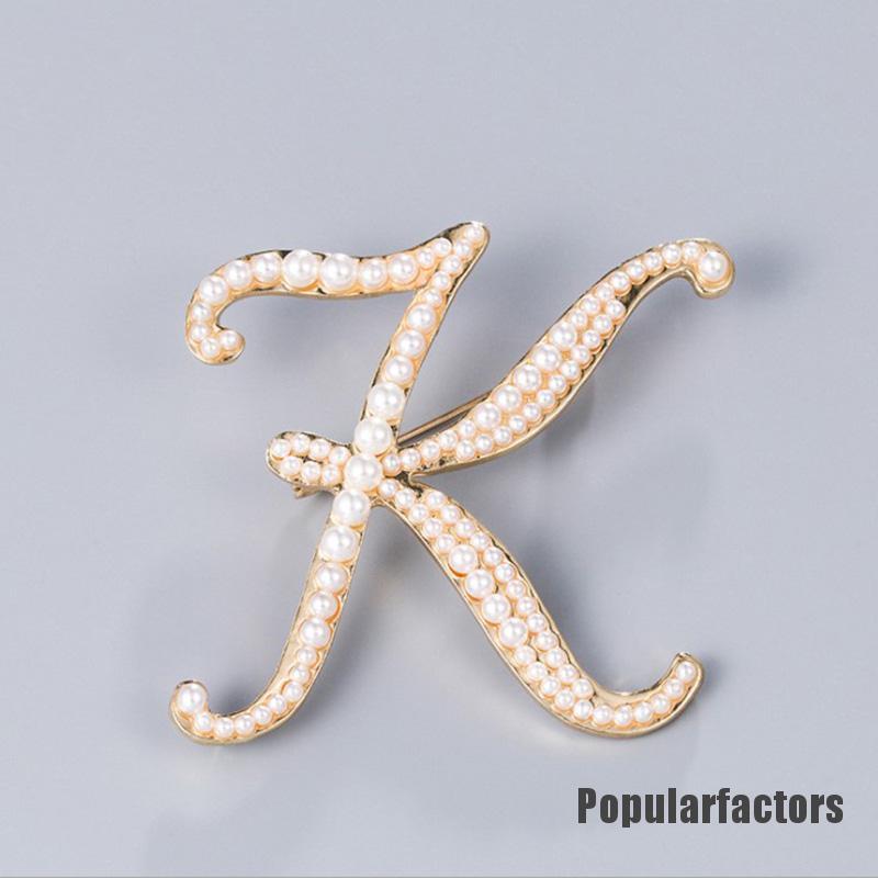 1 Trâm Cài Áo Chữ Cái Đính Ngọc Trai Sang Trọng