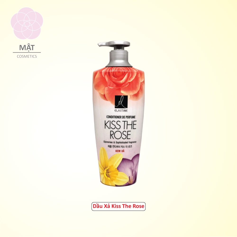 Combo Dầu gội và kem xả nước hoa Elastine Kiss The Rose 600ml