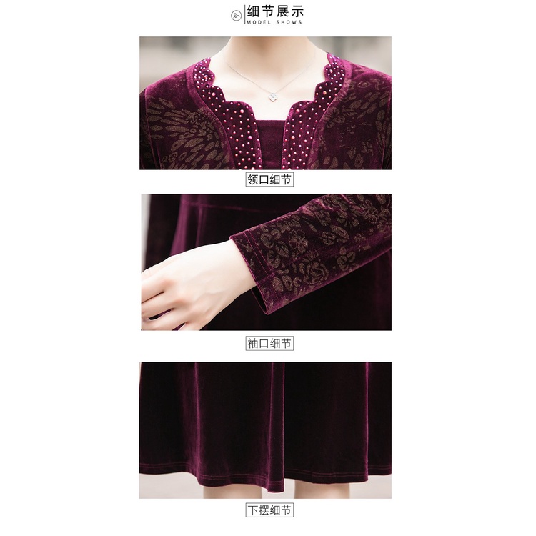 Đầm Nhung Dài Qua Gối Thời Trang Xuân Thu Phong Cách Mới Cho Mẹ Và Bé