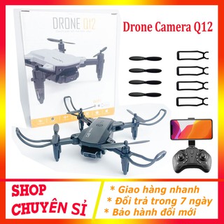 Flycam mini giá rẻ có camera ⚡️ĐAM MÊ BAY⚡️ Drone camera Q12, Máy bay 4 cánh điều khiển từ xa không người lái
