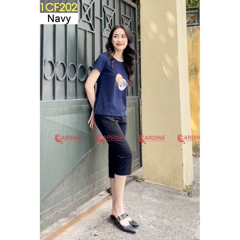 Đồ Bộ Nữ 𝐂𝐀𝐑𝐃𝐈𝐍𝐀 In Hình Trái Tim, Quần Lửng Áo Cộc Tay Chât Cotton Cao Cấp 1CF4 | BigBuy360 - bigbuy360.vn